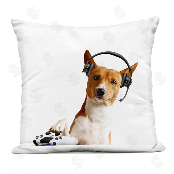 Stupell Industries CAD Designs | Gaming Dog With Headset Printed Throw Pillow