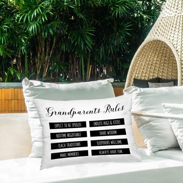 Stupell Industries CAD Designs | Grandparent's Rules Modern List Printed Throw Pillow