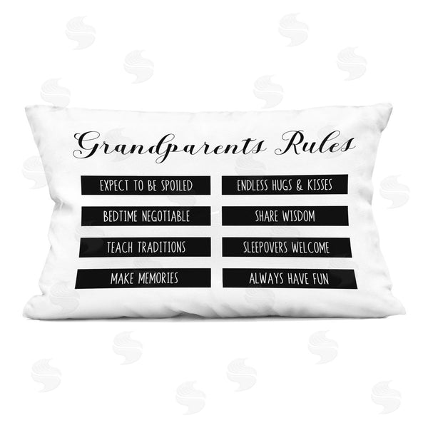 stupell industries CAD Designs | Grandparent's Rules Modern List Printed Throw Pillow