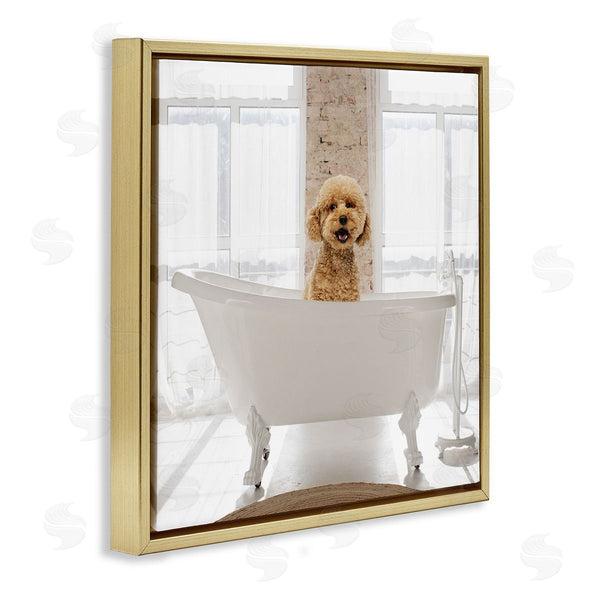 Stupell Industries CAD Designs | Happy Puppy In Bathtub