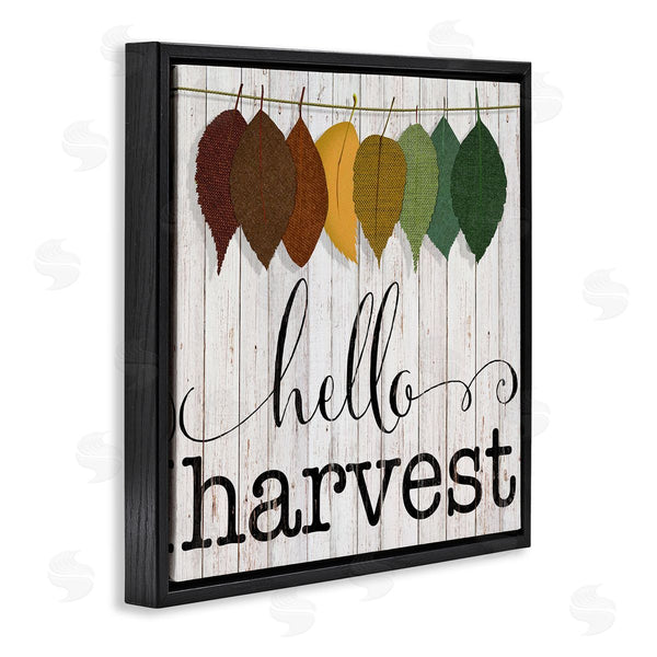 Stupell Industries CAD Designs | Hello Harvest Greeting Autumn Leaves Foliage Illustration Wall Art