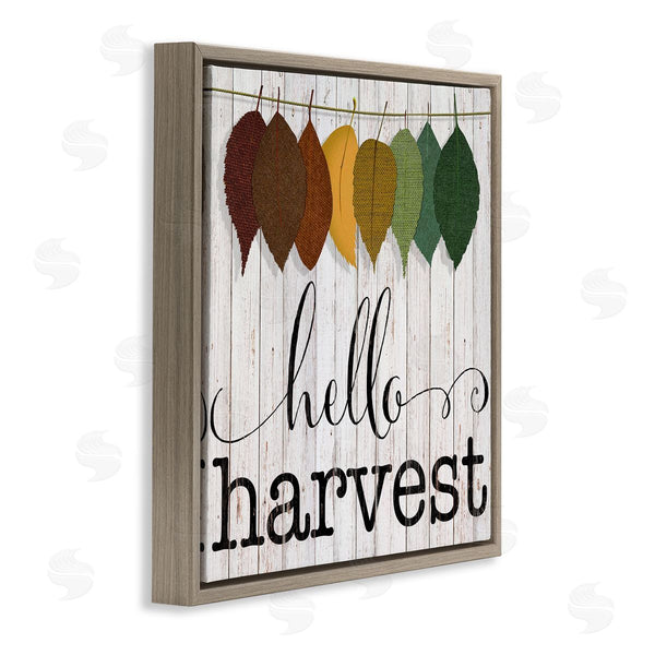 Stupell Industries CAD Designs | Hello Harvest Greeting Autumn Leaves Foliage Illustration Wall Art