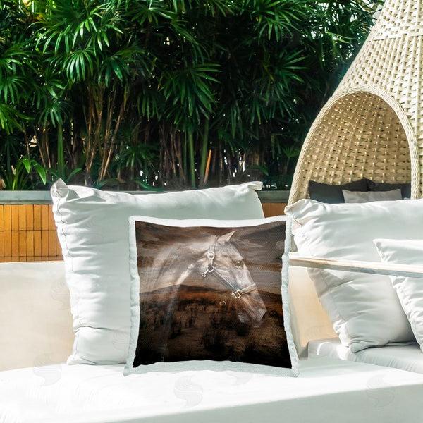 Stupell Industries CAD Designs | Horse Over Nature Visage Printed Throw Pillow