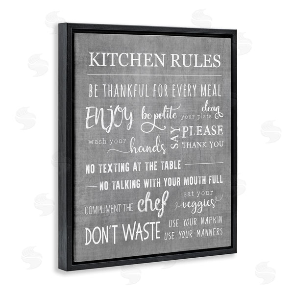 Stupell Industries CAD Designs | Kitchen Rules Rustic Grey List Wall Art