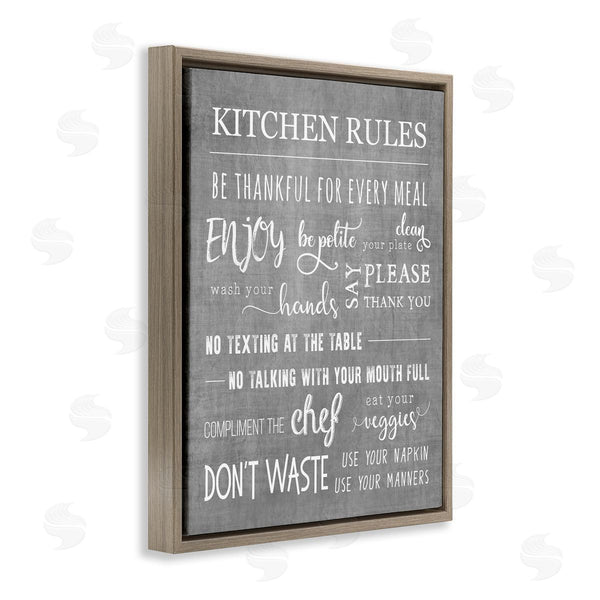 Stupell Industries CAD Designs | Kitchen Rules Rustic Grey List Wall Art