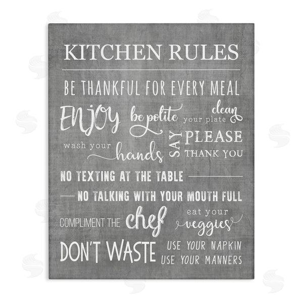 stupell industries CAD Designs | Kitchen Rules Rustic Grey List Wall Art