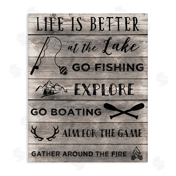 Stupell Industries CAD Designs | Lake Activities & Phrases Wall Art
