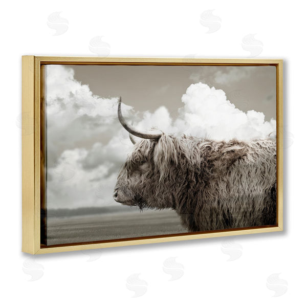 Stupell Industries CAD Designs | Longhorn Cattle & Clouds View