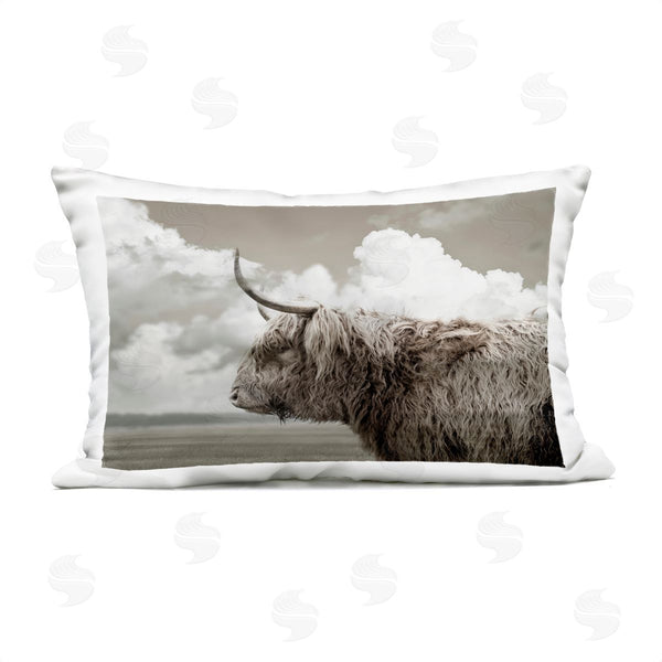 Stupell Industries CAD Designs | Longhorn Cattle & Clouds View Printed Throw Pillow