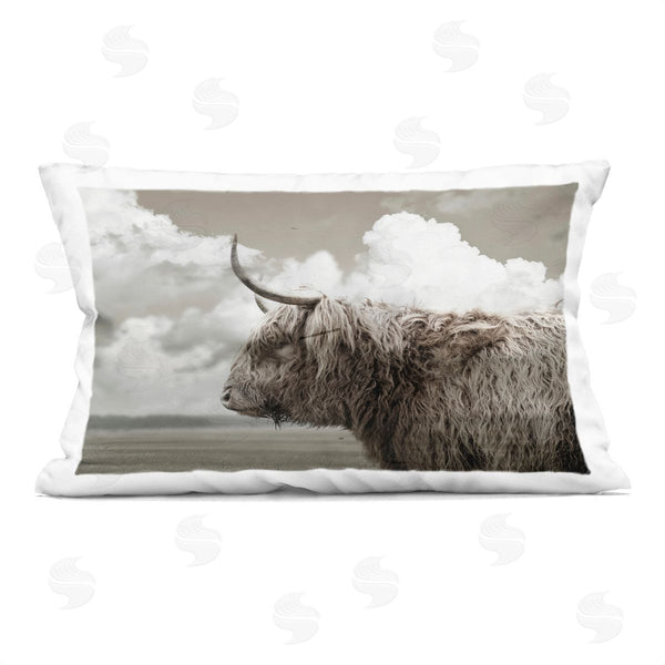 stupell industries CAD Designs | Longhorn Cattle & Clouds View Printed Throw Pillow