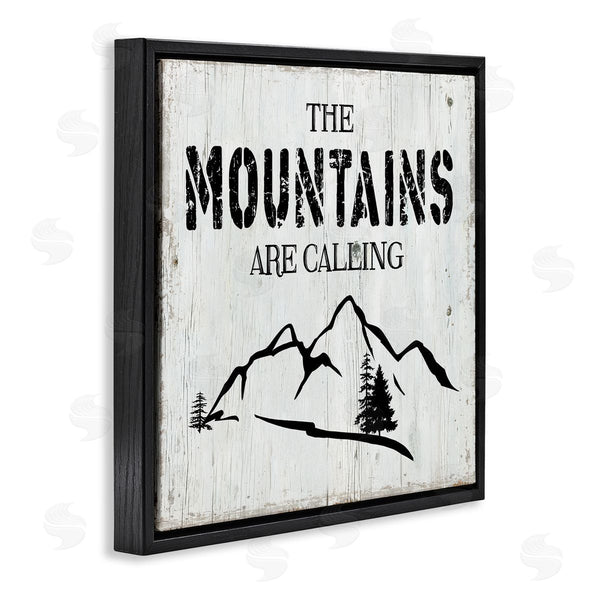 Stupell Industries CAD Designs | Mountains Are Calling Rustic Phrase Distressed Plank Pattern Wall Art