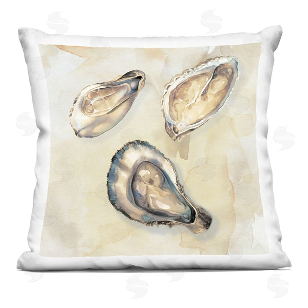 stupell industries CAD Designs | Oyster Trio on Beige Printed Throw Pillow