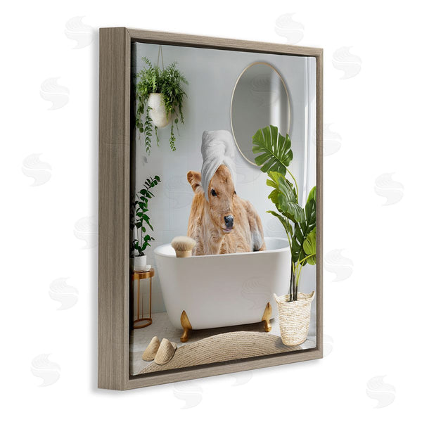 Stupell Industries CAD Designs | Pampered Cow In Bath