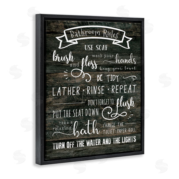 Stupell Industries CAD Designs | Rustic Bathroom Rules Sign Good Hygiene List Wall Art