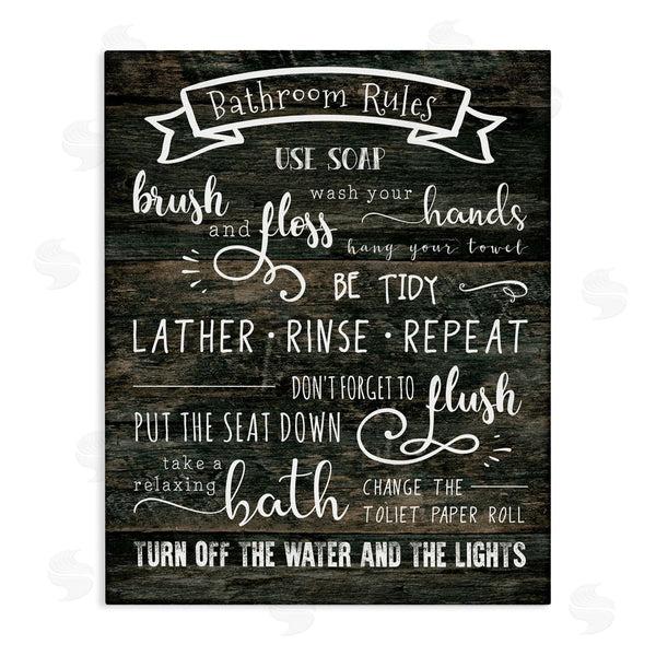 Stupell Industries CAD Designs | Rustic Bathroom Rules Sign Good Hygiene List Wall Art