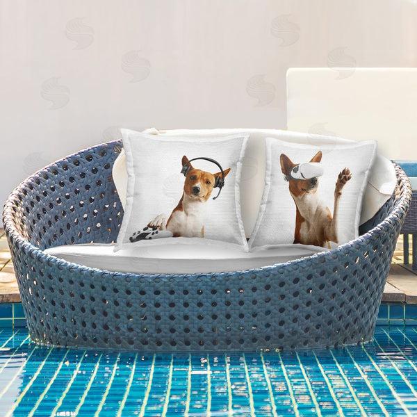 Stupell Industries CAD Designs | Video Game Dogs With VR Printed Throw Pillow Set
