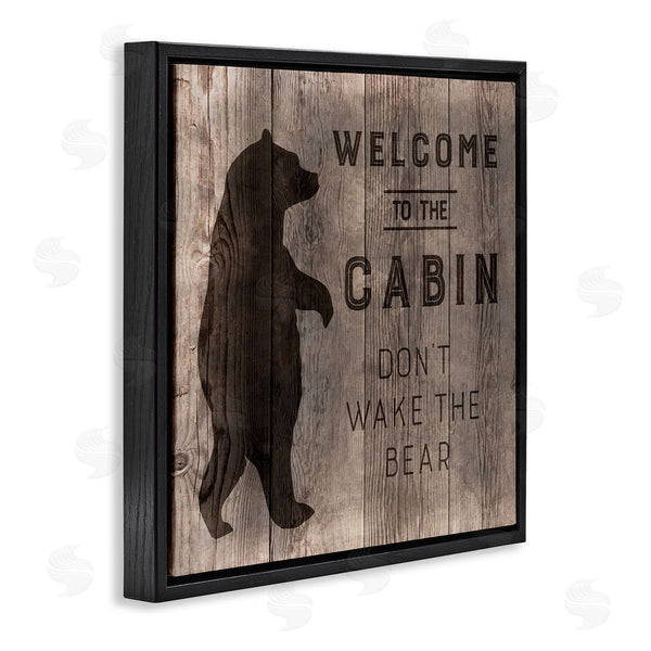 Stupell Industries CAD Designs | Welcome To Cabin Don�t Wake Bear Rustic Phrase Wall Art