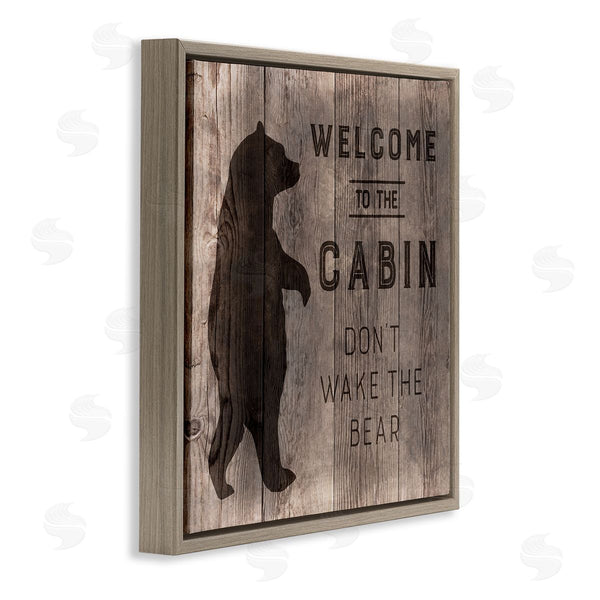 Stupell Industries CAD Designs | Welcome To Cabin Don�t Wake Bear Rustic Phrase Wall Art