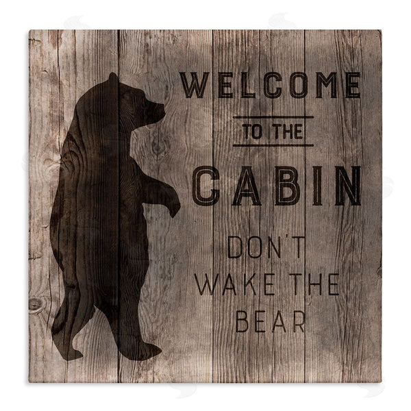 stupell industries CAD Designs | Welcome to Cabin Don�t Wake Bear Rustic Phrase Wall Art