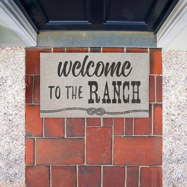 Stupell Industries CAD Designs | Welcome To Ranch Entry Faux Sisal Door Mat