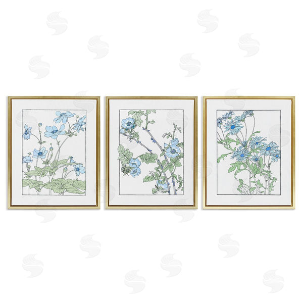 Stupell Industries CAD Designs | Wild Blooms With Detailed Outlines