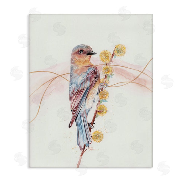 stupell industries Cady Driver | Bird & Yellow Puffy Flowers Wall Art