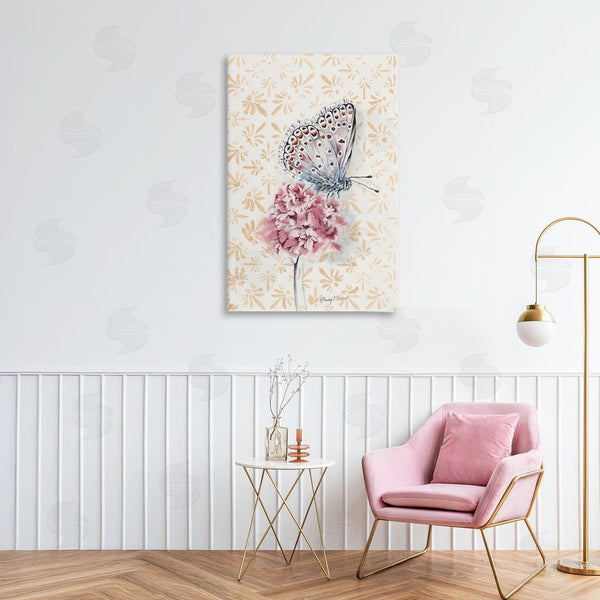 Stupell Industries Cady Driver | Butterfly & Flower Over Pattern Wall Art