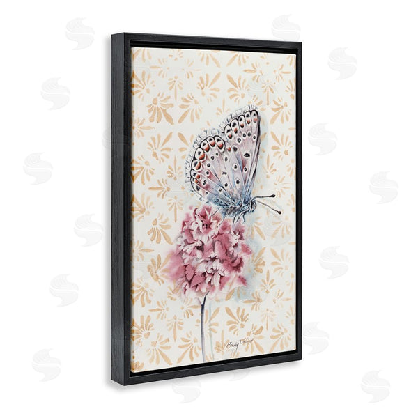 Stupell Industries Cady Driver | Butterfly & Flower Over Pattern Wall Art