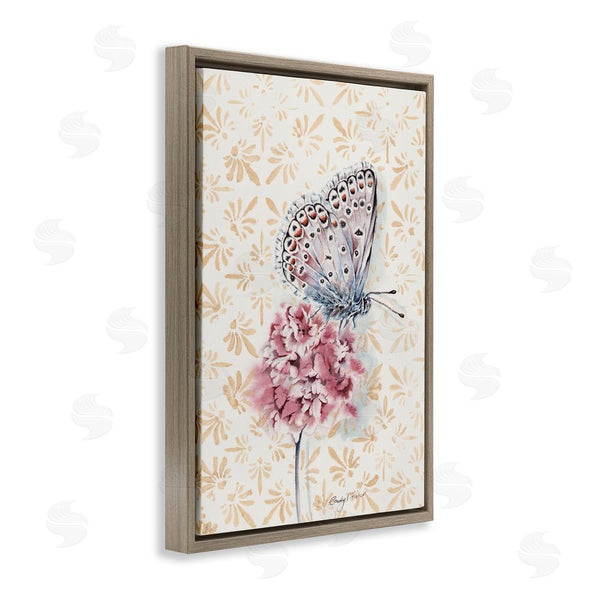 Stupell Industries Cady Driver | Butterfly & Flower Over Pattern Wall Art