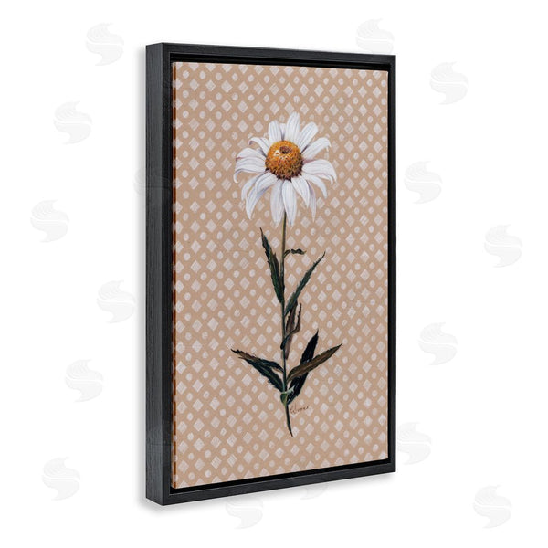 Stupell Industries Cady Driver | Daisy Sprig Over Neutral Geometric Wall Art