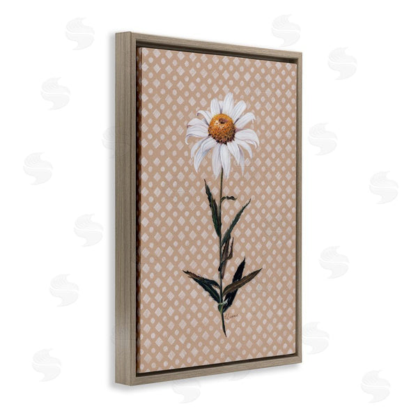 Stupell Industries Cady Driver | Daisy Sprig Over Neutral Geometric Wall Art