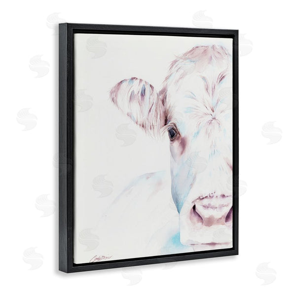 Stupell Industries Cady Driver | Gentle White Cow Portrait Wall Art