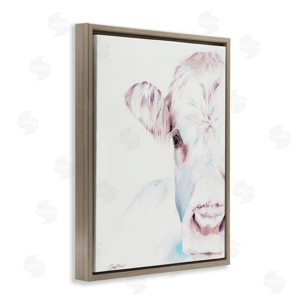 Stupell Industries Cady Driver | Gentle White Cow Portrait Wall Art