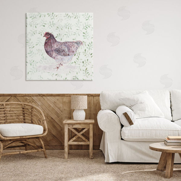 Stupell Industries Cady Driver | Hen Portrait On Leaf Sprigs Wall Art