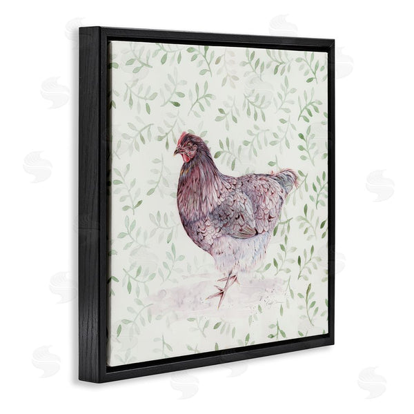Stupell Industries Cady Driver | Hen Portrait On Leaf Sprigs Wall Art