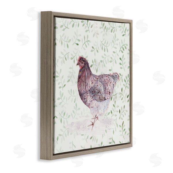 Stupell Industries Cady Driver | Hen Portrait On Leaf Sprigs Wall Art