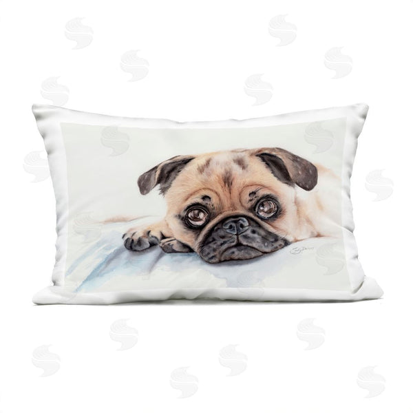 Stupell Industries Cady Driver | Innocent Pug Relaxing Printed Throw Pillow