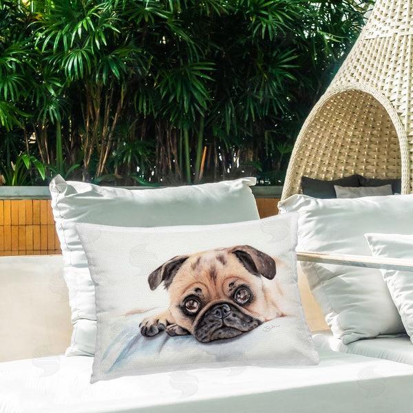 Stupell Industries Cady Driver | Innocent Pug Relaxing Printed Throw Pillow