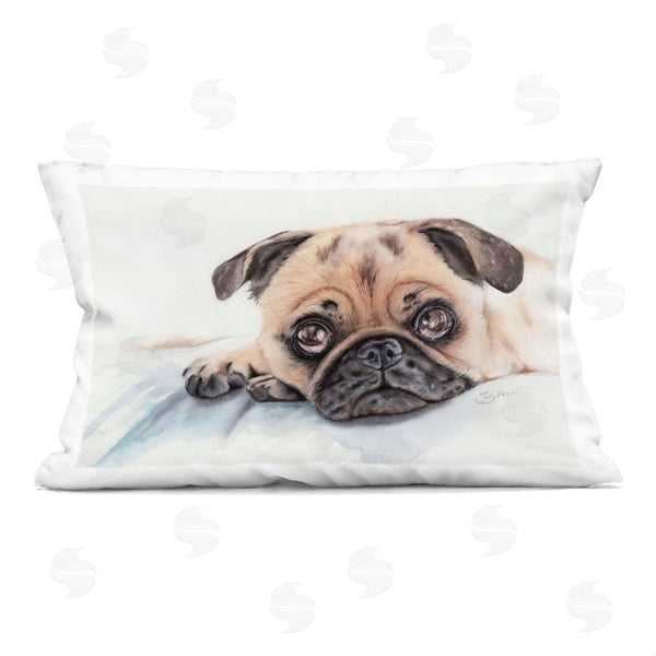 stupell industries Cady Driver | Innocent Pug Relaxing Printed Throw Pillow