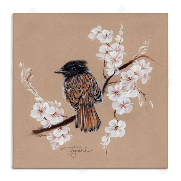 stupell industries Cady Driver | Perched Bird Neutral Apple Blossoms Wall Art