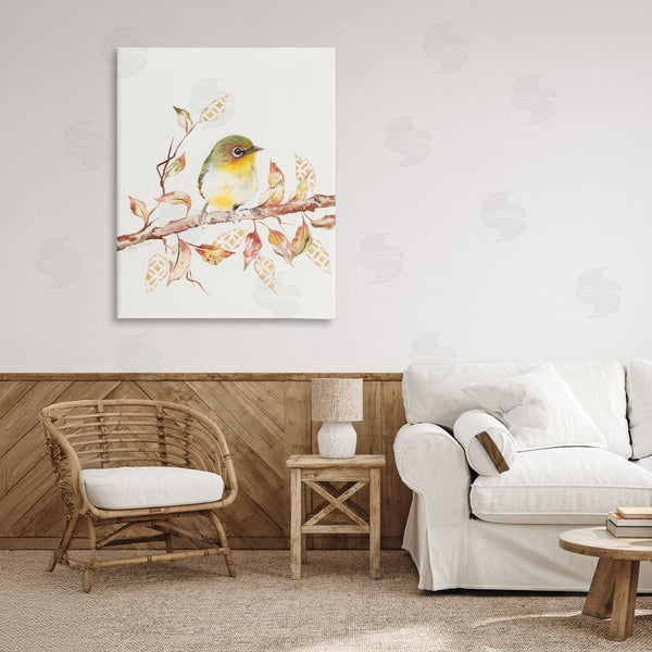 Stupell Industries Cady Driver | Perched Sparrow On Patterned Leaves Wall Art