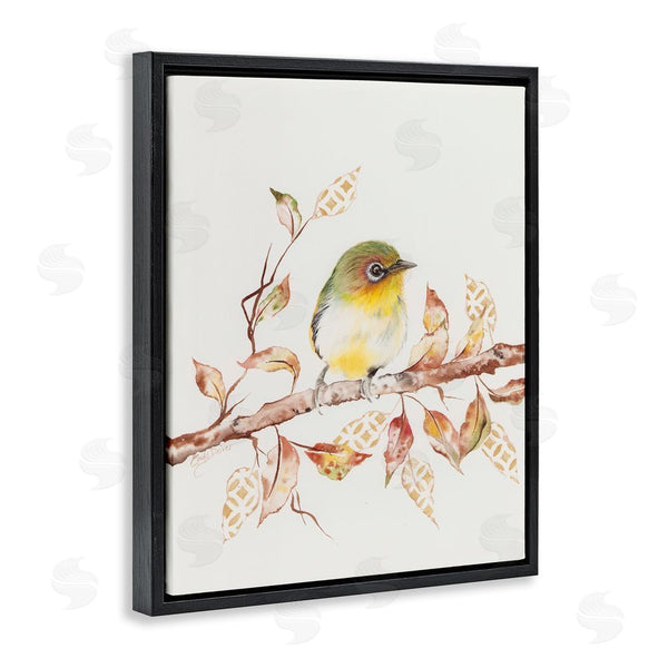 Stupell Industries Cady Driver | Perched Sparrow On Patterned Leaves Wall Art