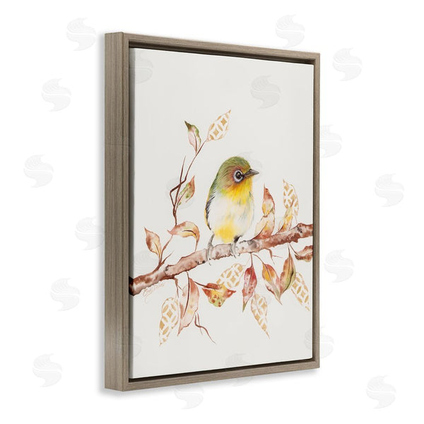 Stupell Industries Cady Driver | Perched Sparrow On Patterned Leaves Wall Art