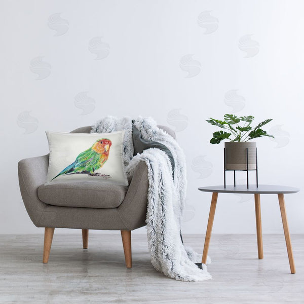 Stupell Industries Cady Driver | Rainbow Gradient Parakeet Printed Throw Pillow