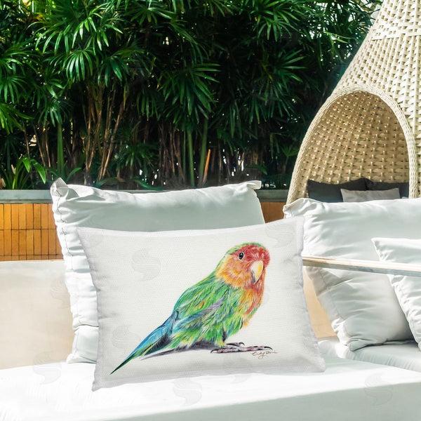 Stupell Industries Cady Driver | Rainbow Gradient Parakeet Printed Throw Pillow