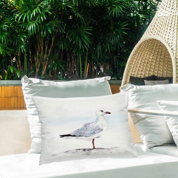 Stupell Industries Cady Driver | Seagull On Sand Portrait Printed Throw Pillow