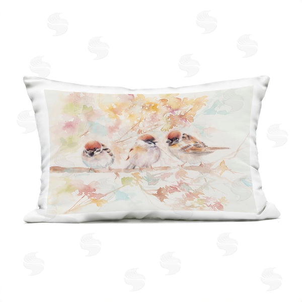 Stupell Industries Cady Driver | Trio Of Birds On Watercolor Branch Printed Throw Pillow