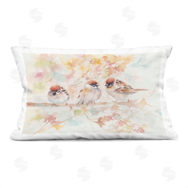 stupell industries Cady Driver | Trio of Birds on Watercolor Branch Printed Throw Pillow