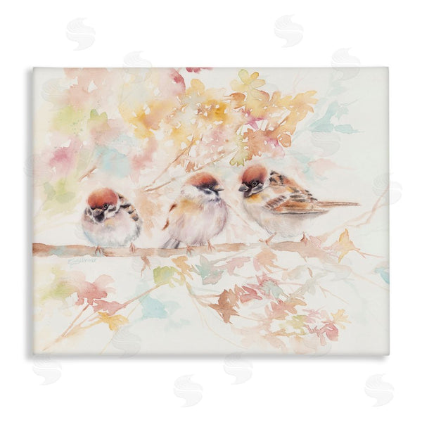 stupell industries Cady Driver | Trio of Birds on Watercolor Branch Wall Art