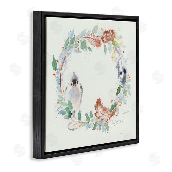 Stupell Industries Cady Driver | Wispy Bird & Botanical Wreath Wall Art